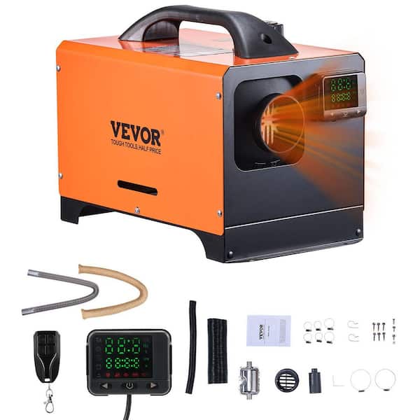 27300 BTU Diesel Air Heater, 12-24V DC, Portable Corded Space Heater with Remote Control and Digital Display,