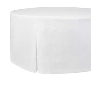 Tablevogue 60 in. W x 60 in. L White Solid PEVA Fitted Table Cover