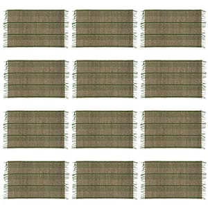 13.8 in. x 17.7 in. Greige Bamboo Placemat (Set of 12)