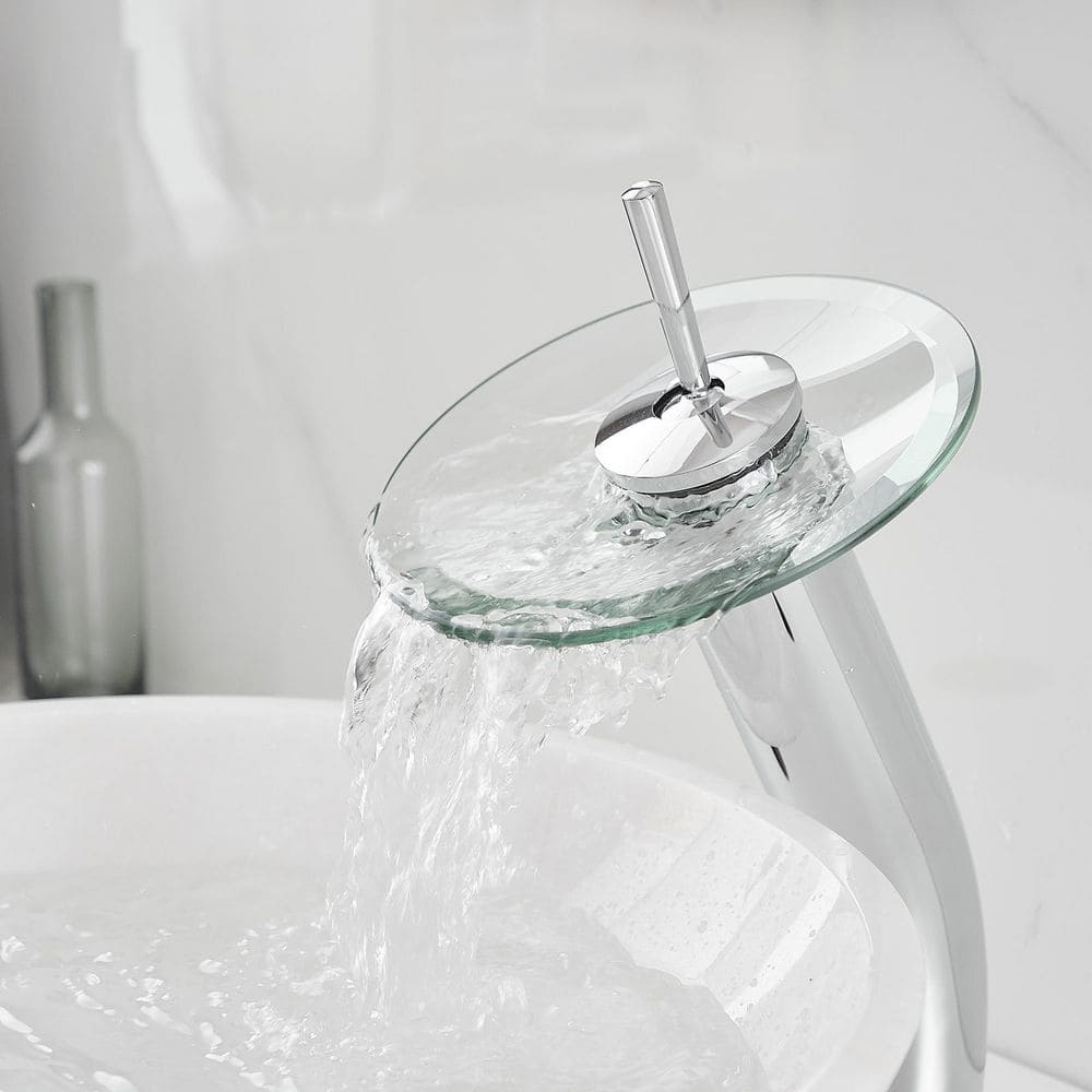 Polished Chrome Waterfall Single Handle Vessel Sink Faucet