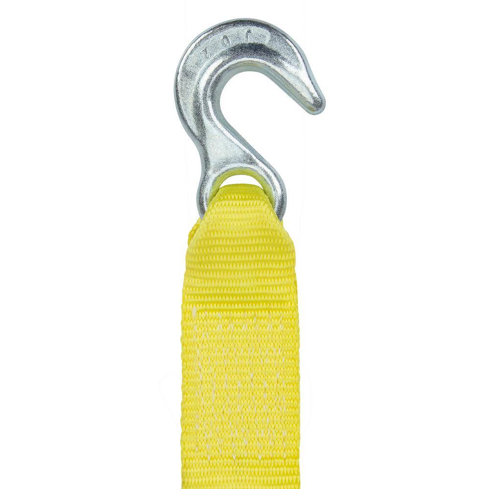 Buy 14 ft. 3,000 lb. Working Load Limit Yellow Retractable Tow Rope ...