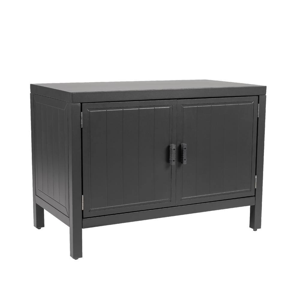 Dark Gray Powder-Coated Aluminum Outdoor Kitchen Cabinet