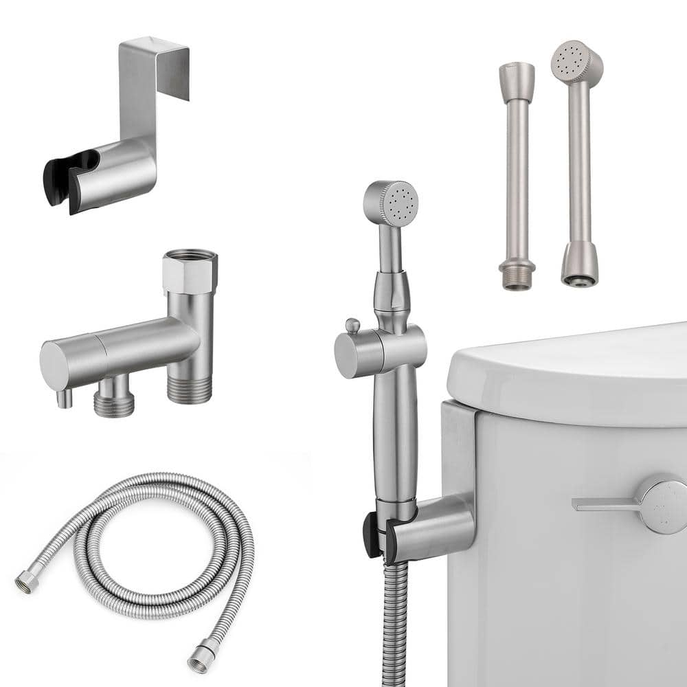 Brushed Nickel Handheld Bidet Sprayer with Adjustable Water Pressure