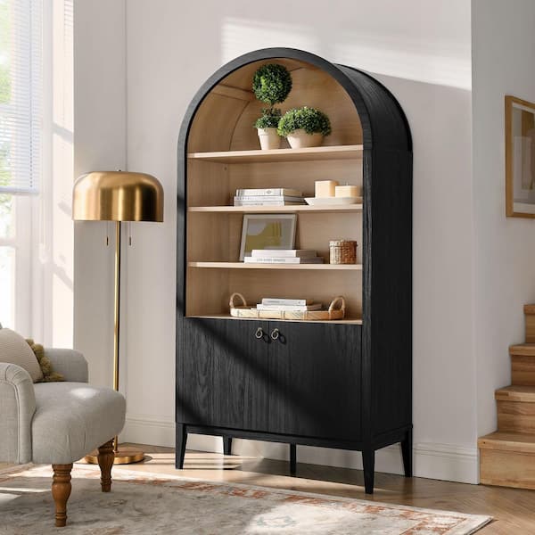 MODWAY Nolan 74.1 in. Tall Black Oak Medium Density Fiberboard 4