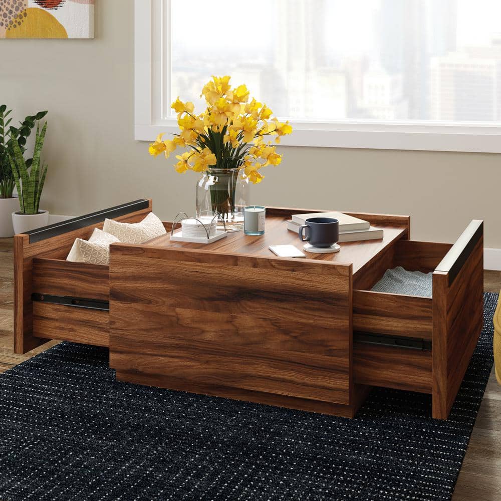 Manhattan Gate Blaze Acacia Modern Square Coffee Table with Storage