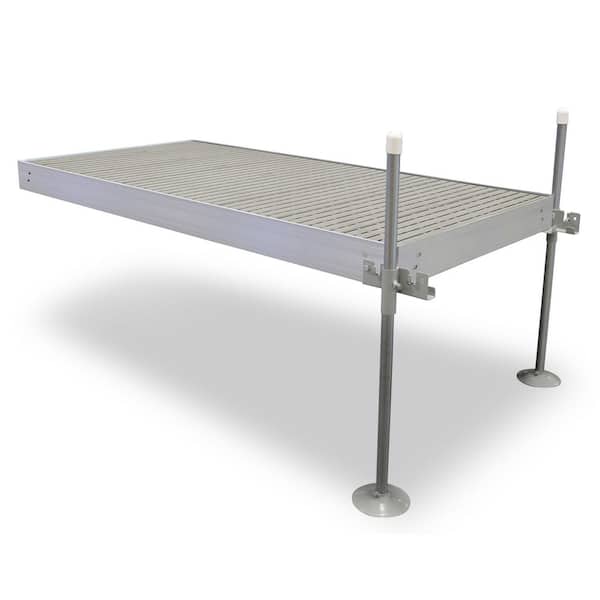 8 ft. Straight Aluminum Frame with Gray Titan Platinum Series Dock Extender Package for DIY Docks and Boat Dock Systems