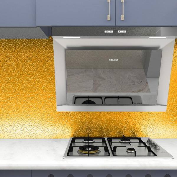 Pro Space PVC Gold Kitchen Backsplash Orange Peel High Heat Resistant  Wallpaper Stickers Shelf Liner  in. x  in. (2-Pack) KBS401OPG2P -  The Home Depot