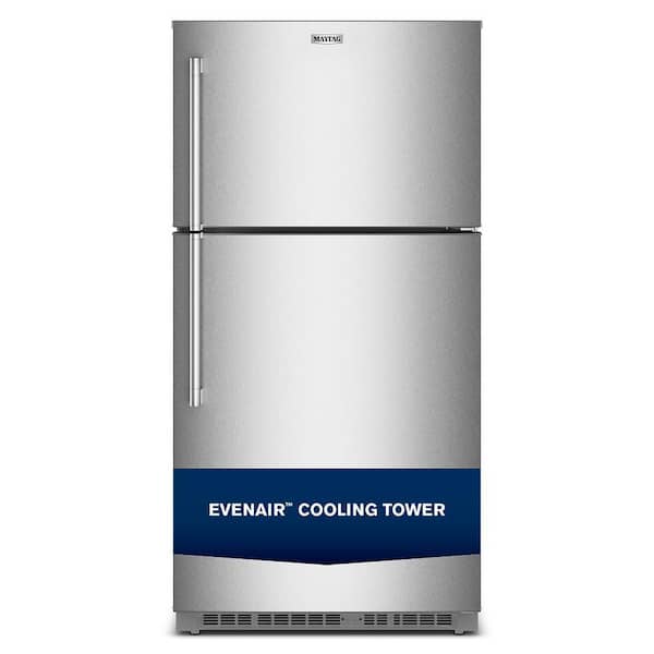 33 in. 21 cu. ft. Freestanding Top Freezer Refrigerator in Fingerprint-Resistant Stnlss with Factory-Installed Ice Maker