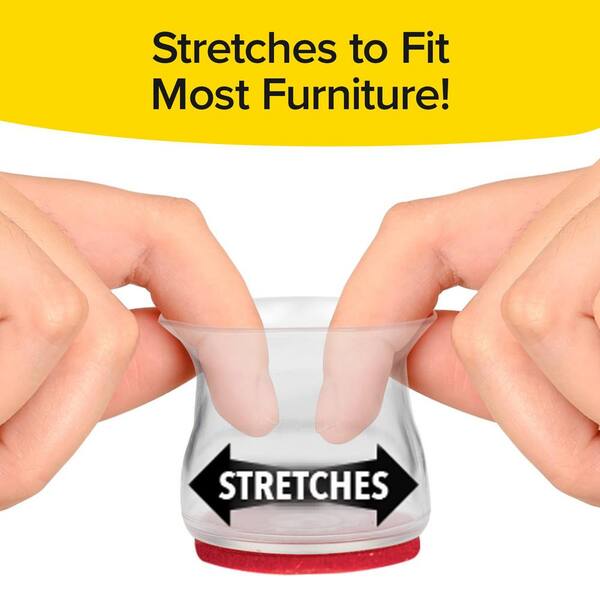 Ruby Sliders Clear Chair Sliders - 8 Pack For Small Furniture Legs, Protects Floors