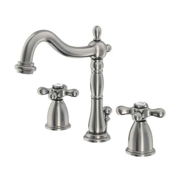 Kingston Brass Victorian 8 in. Widespread 2-Handle Bathroom Faucet in Brushed Nickel