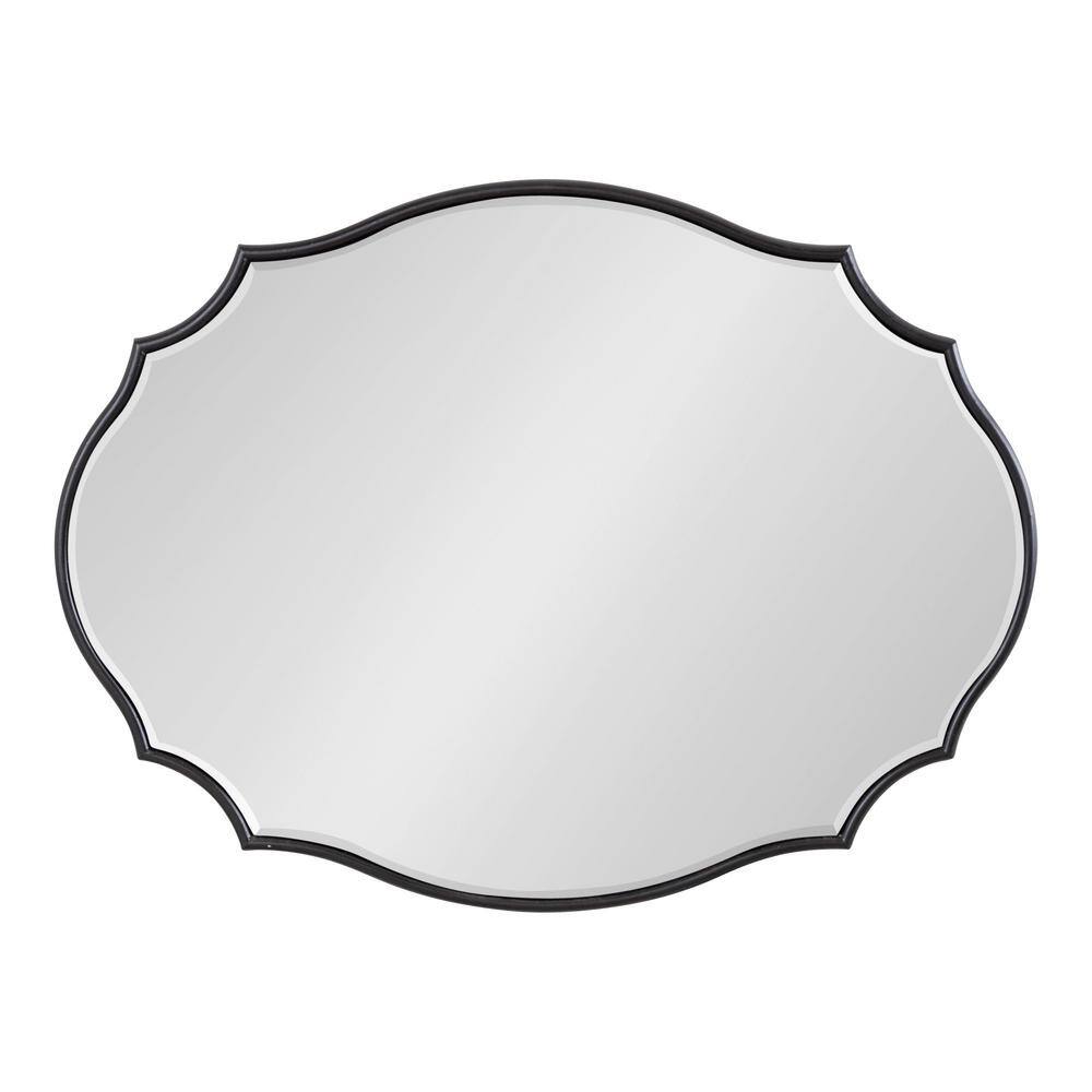Elongated Gold Wood Scalloped Oval Vanity Mirror 18x24