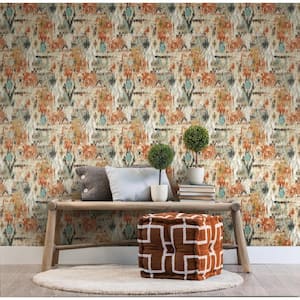 Orange Aztec Peel and Stick Wallpaper (Covers 28.18 sq. ft.)