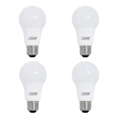 60-Watt Equivalent A19 Dimmable CEC Title 24 Compliant LED ENERGY STAR 90+ CRI Light Bulb, Soft White (4-Pack)