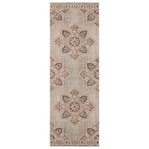 Eternal 2 ft. 7 in. x 7 ft. 6 in. Beige/Sand Medallion Pattern Runner Rug for High Traffic Entryway Kitchen Hallway