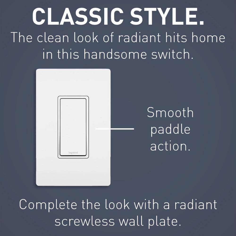 White Single Pole Rocker Wall Light Switch