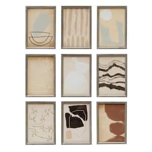 Set of 9 Styles Wood Framed with Southwest Abstract Image Art Print Wall Decor 16 in. x 11 in. .