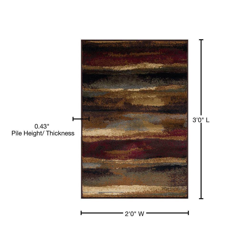 Abstract Multicolor Brushstroke Rectangular Area Rug 3' x 2'