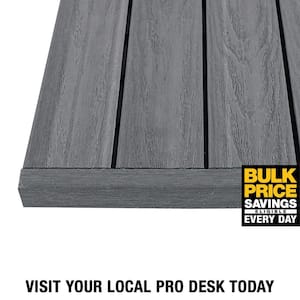 1/12 ft. x 1 ft. Quick Deck Composite Deck Tile Straight Trim in Westminster Gray (4-Pieces/Box)