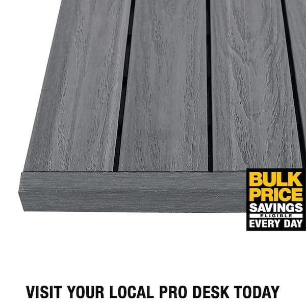 1/12 ft. x 1 ft. Quick Deck Composite Deck Tile Straight Trim in Westminster Gray (4-Pieces/Box)