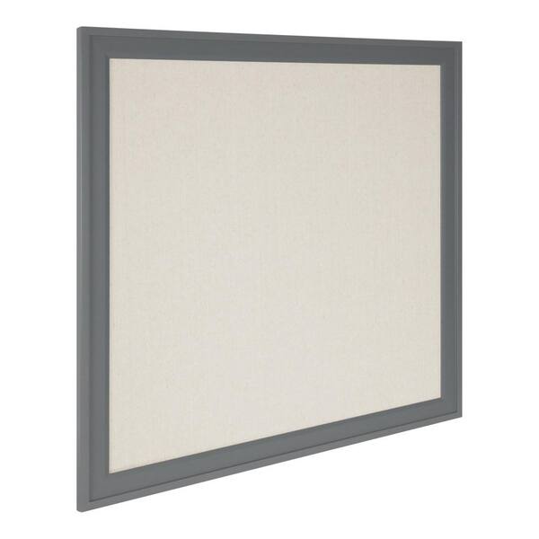 DesignOvation Bosc Gray Fabric Pinboard Memo Board 217403 - The Home Depot