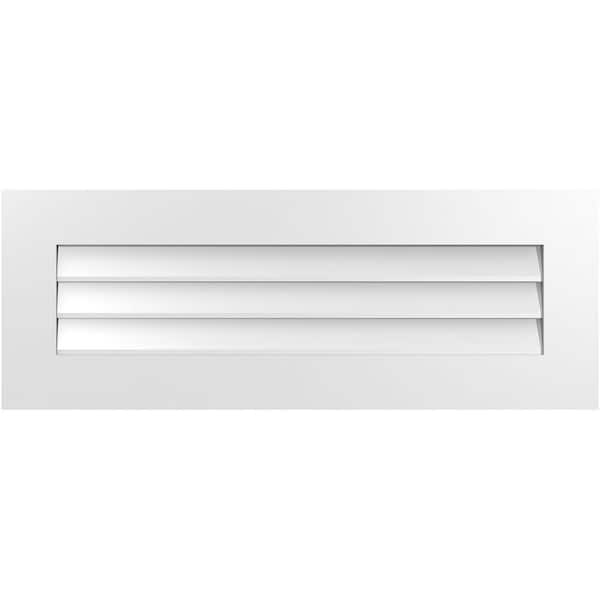 Ekena Millwork 38" x 14" Vertical Surface Mount PVC Gable Vent: Non-Functional with Standard Frame