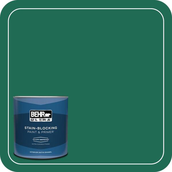 BEHR ULTRA 1 qt. #P430-7 Sparkling Emerald Extra Durable Satin Enamel Interior Paint & Primer