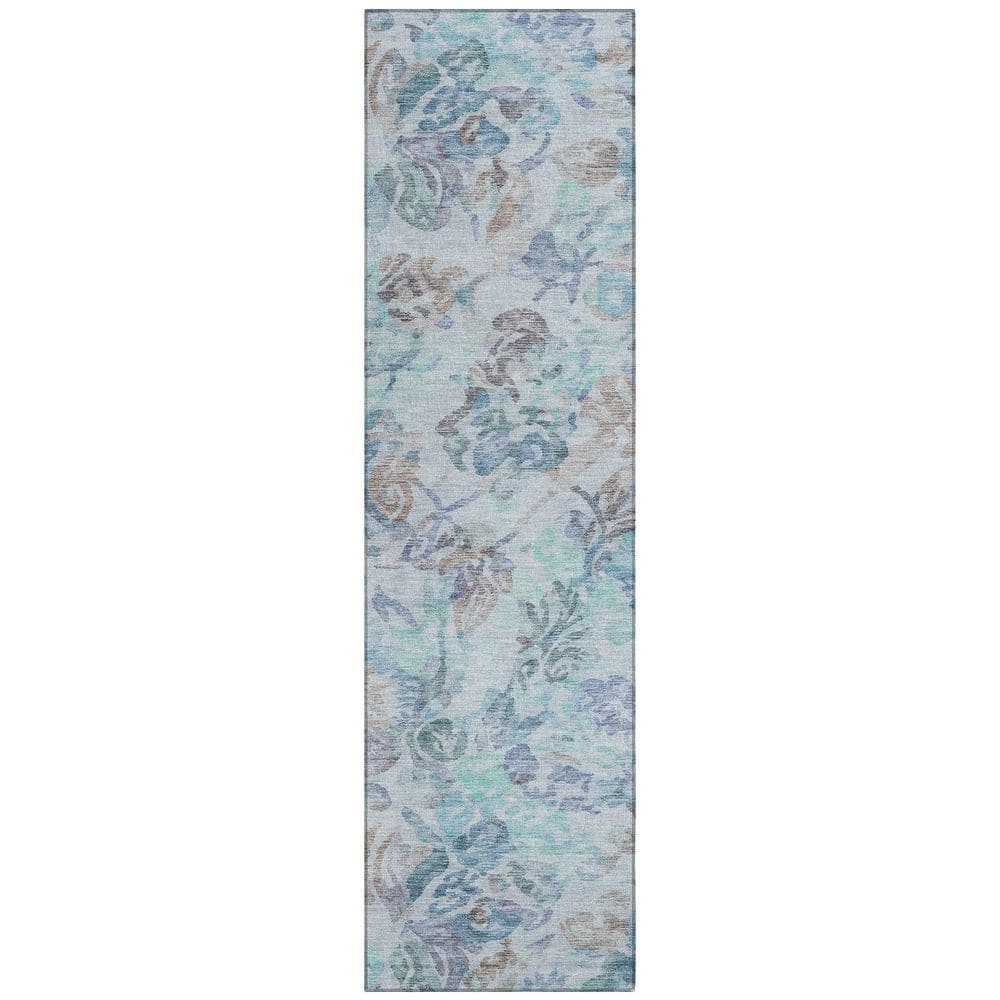 Chantille Machine Washable Indoor/Outdoor Abstract ACN2723 Teal 2 ft. x 7 ft. Runner Rug price history on PriceWatchPro
