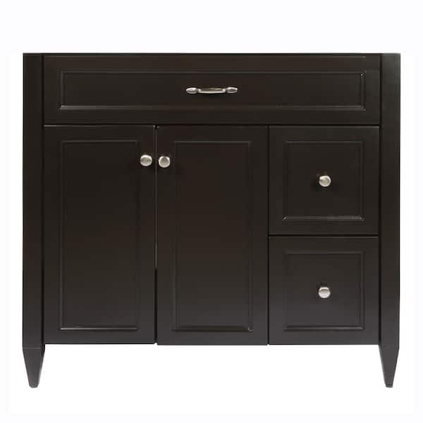 Amluxx Verona 37 in. W x 22 in. D x 34.5 in. H Bath Vanity Cabinet Only in Espresso