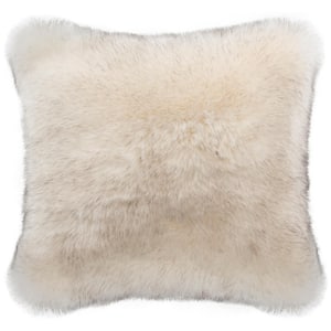 Coco Tips Taupe 20 in. x 20 in. Throw Pillow