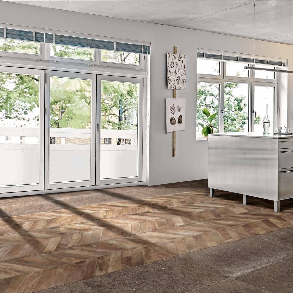 Nord 24" x 48" Tobacco Brown Porcelain Stone Look Tile