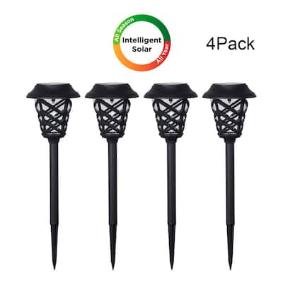 4-Pack Westinghouse Solar Black LED Path Light with 6 Lumens