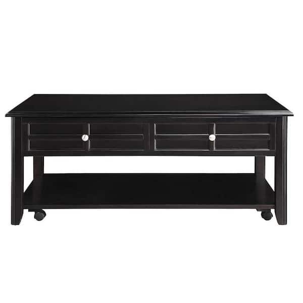 EVERGLADE HOME Juniper 50 in. Espresso Rectangular Wood Coffee Table with Lift-Top on Casters