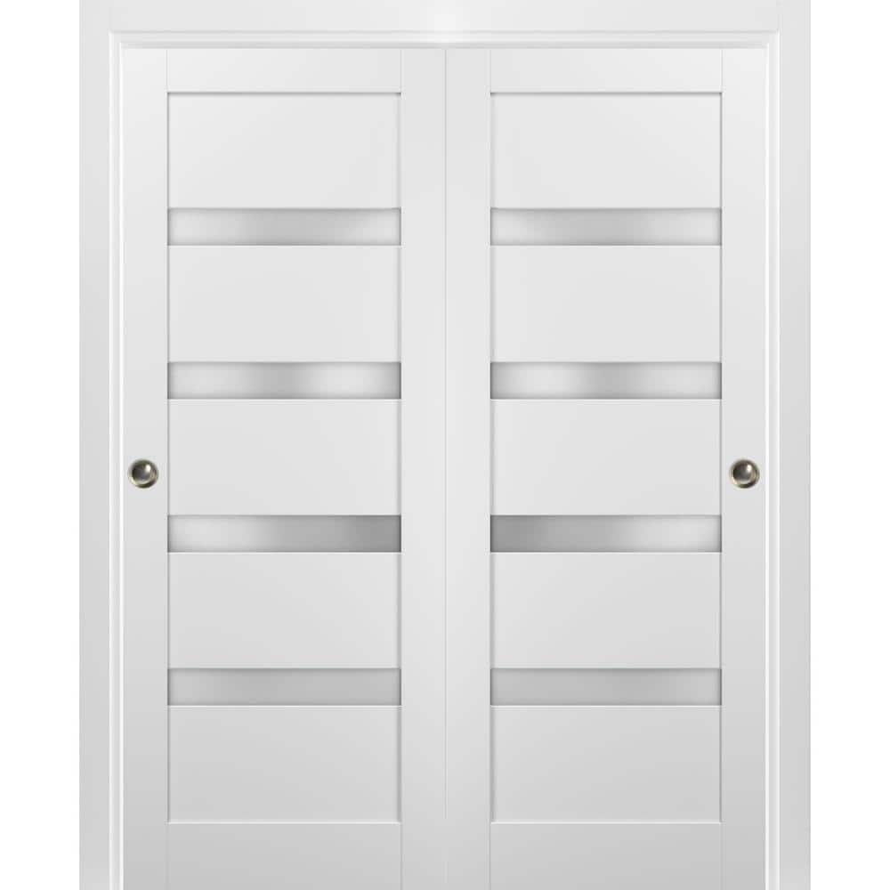 Sartodoors 56 In. X 96 In. Single Panel White Solid MDF Sliding Door ...