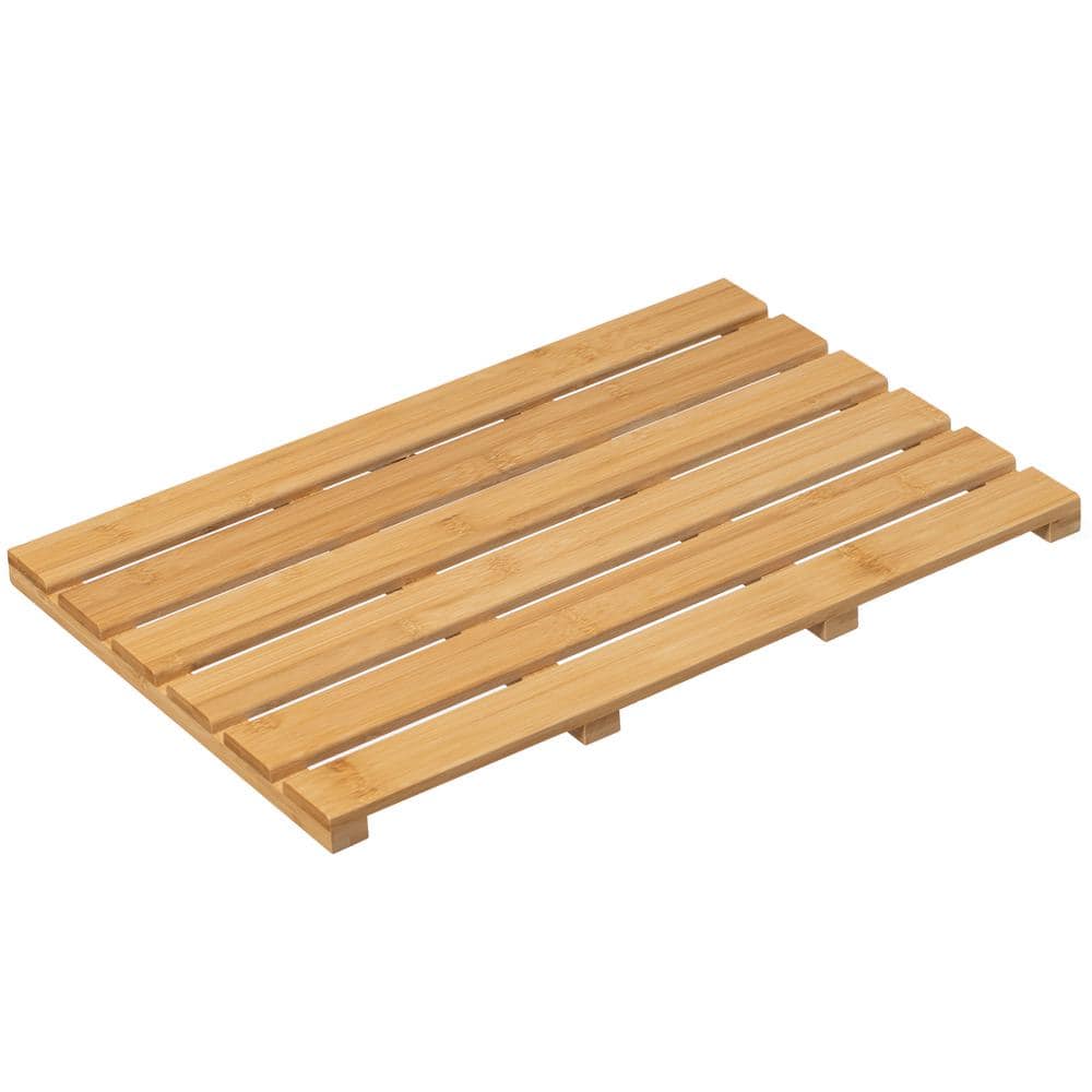 Natural Bamboo Non-Slip Waterproof Bath Mat for Indoor and Outdoor Use