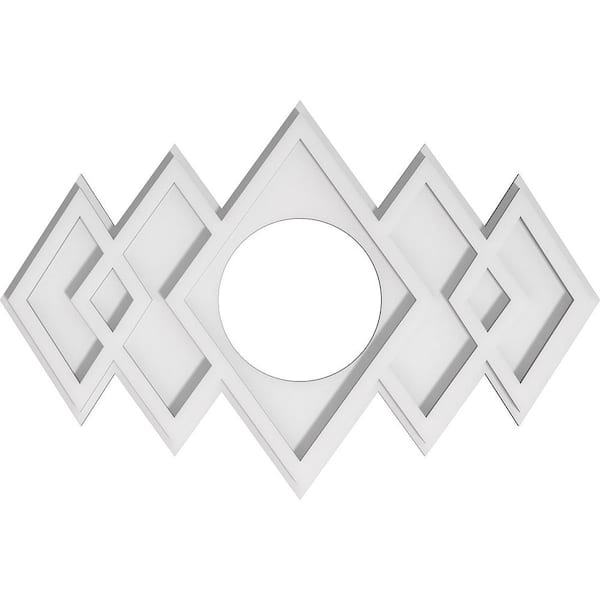 Ekena Millwork 22 in. x 14.62 in. x 1 in. Zoe Architectural Grade PVC Contemporary Ceiling Medallion