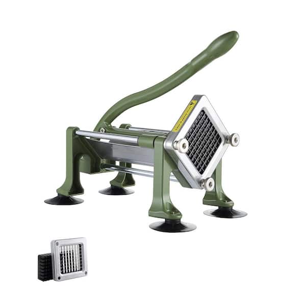 French Fry Cutter Potato Slicer with 3/8-in. Stainless Steel Blade Manual Potato Cutter Chopper with Suction Cups