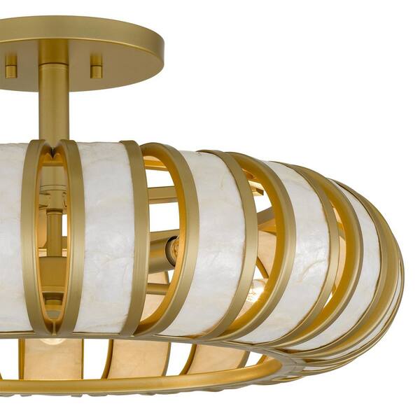Quoizel Knight 22 in. Round Brushed Soft Gold Semi-Flush Mount