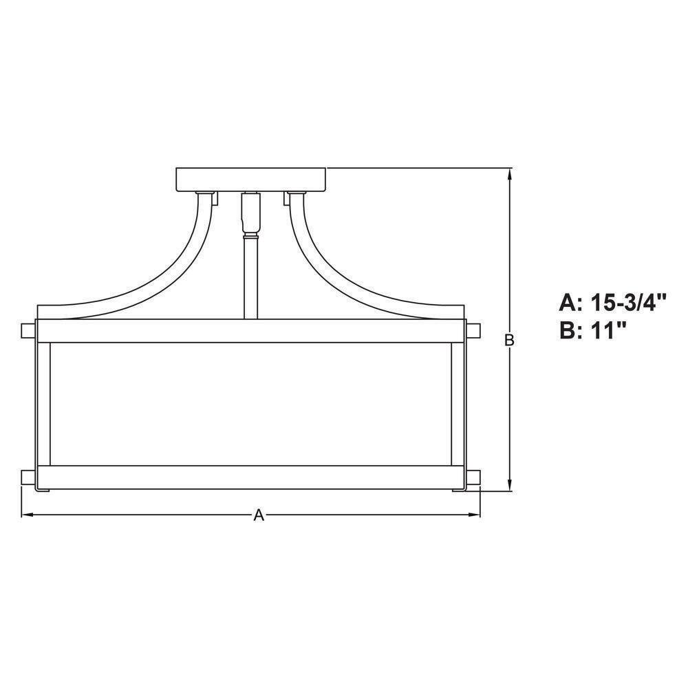 Holbrook 15.75" Matte Black & Satin Brass Drum Semi-Flush Mount with Clear Seeded Glass