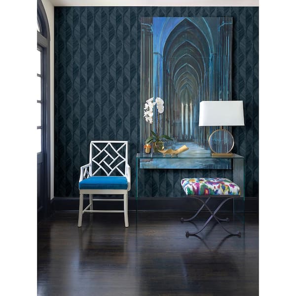 Oresome Indigo Ogee Wallpaper Sample