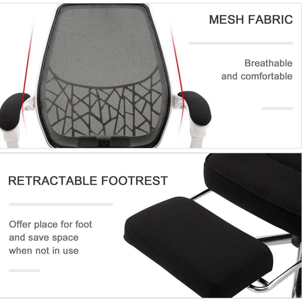ErgoFlex High-Back Black Mesh Executive Swivel Chair with Adjustable Arms