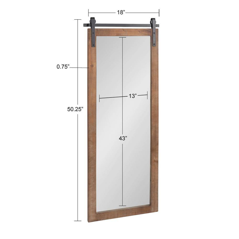 Rustic Brown Full Length Rectangular Wood Wall Mirror