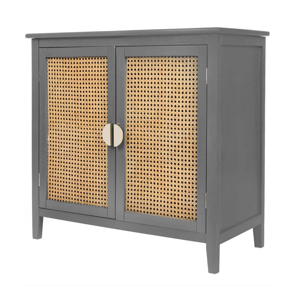 31.5 in. W x 14.97 in. D x 31.11 in. H Bathroom Gray Linen Cabinet
