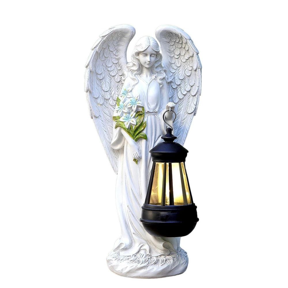 13.2 in. Solar Angel Outdoor Garden Decor Statues, Solar Outdoor Sculptures for Outside, Yard, Art Patio, White price history on PriceWatchPro