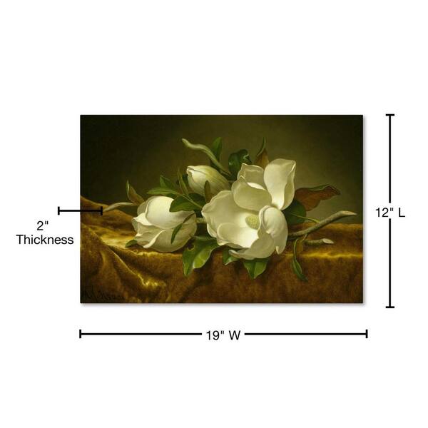 Trademark Fine Art 'Magnolias on Gold Velvet Cloth' Canvas Art by Martin Johnson Heade