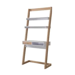 Kurtis 34 in. Rectangular Beige with Shelf 1-Drawer Ladder Desk