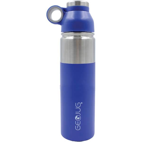 Brentwood Geojug 24 oz. Blue Stainless Steel Vacuum-Insulated Water Bottle