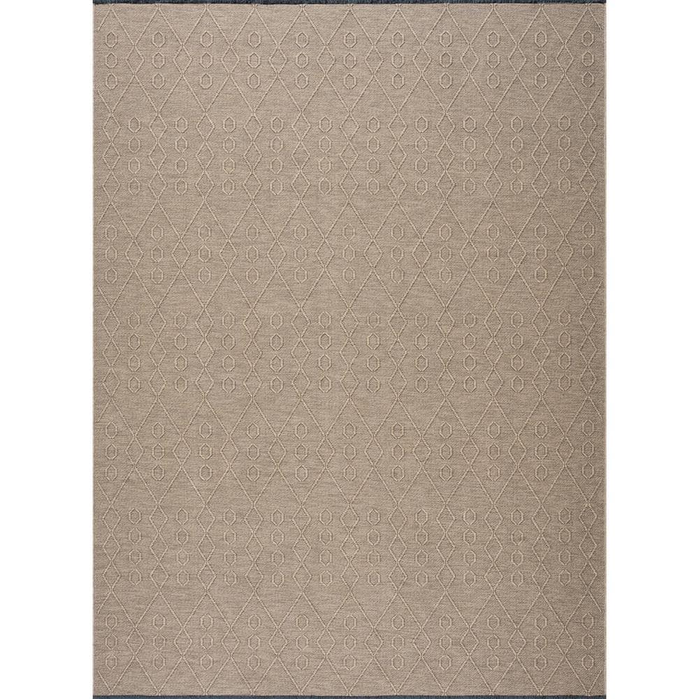 Alma Brown 9 ft. x 12 ft. Geometric Machine Washable Indoor Area Rug price history on PriceWatchPro