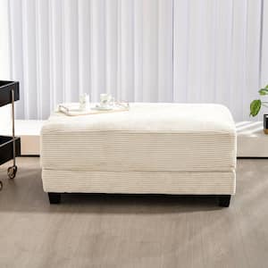 Beige Corduroy Ottoman for Sectional Sofa