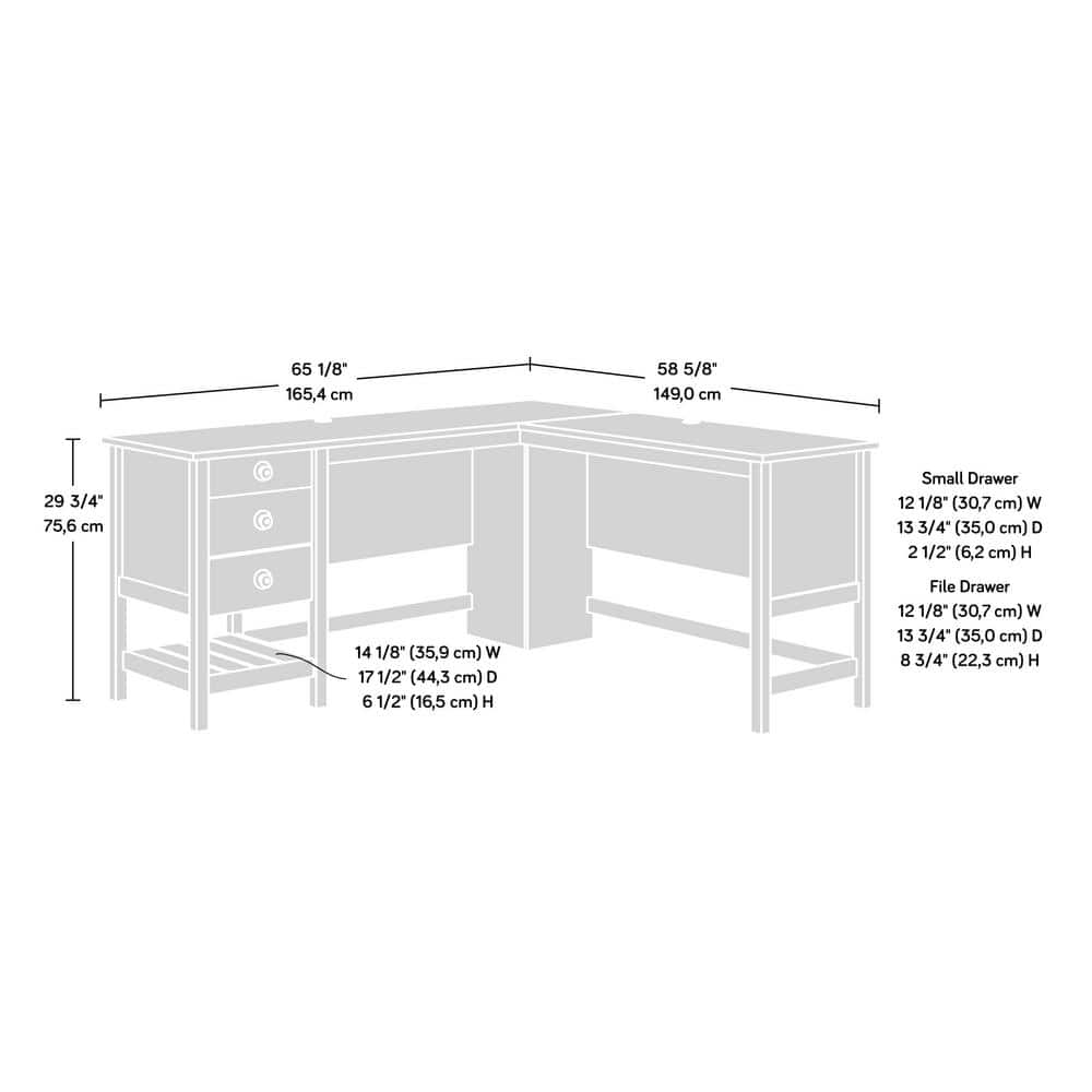Rustic Cedar L-Shaped Wood Computer Desk with Drawers
