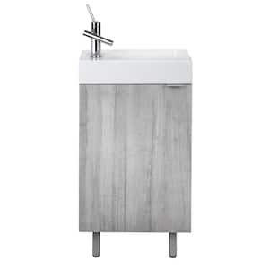 Studio 18 in. W x 10 in. D x 25 in. H Single Sink Free Standing Vanity Side Cabinet in White with Acrylic Top White